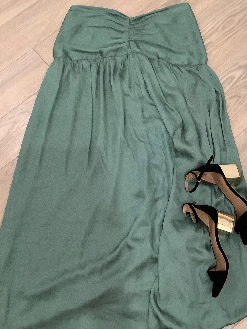 Anthropologie Current air satin midi strapless dress❤️❤️❤️❤️